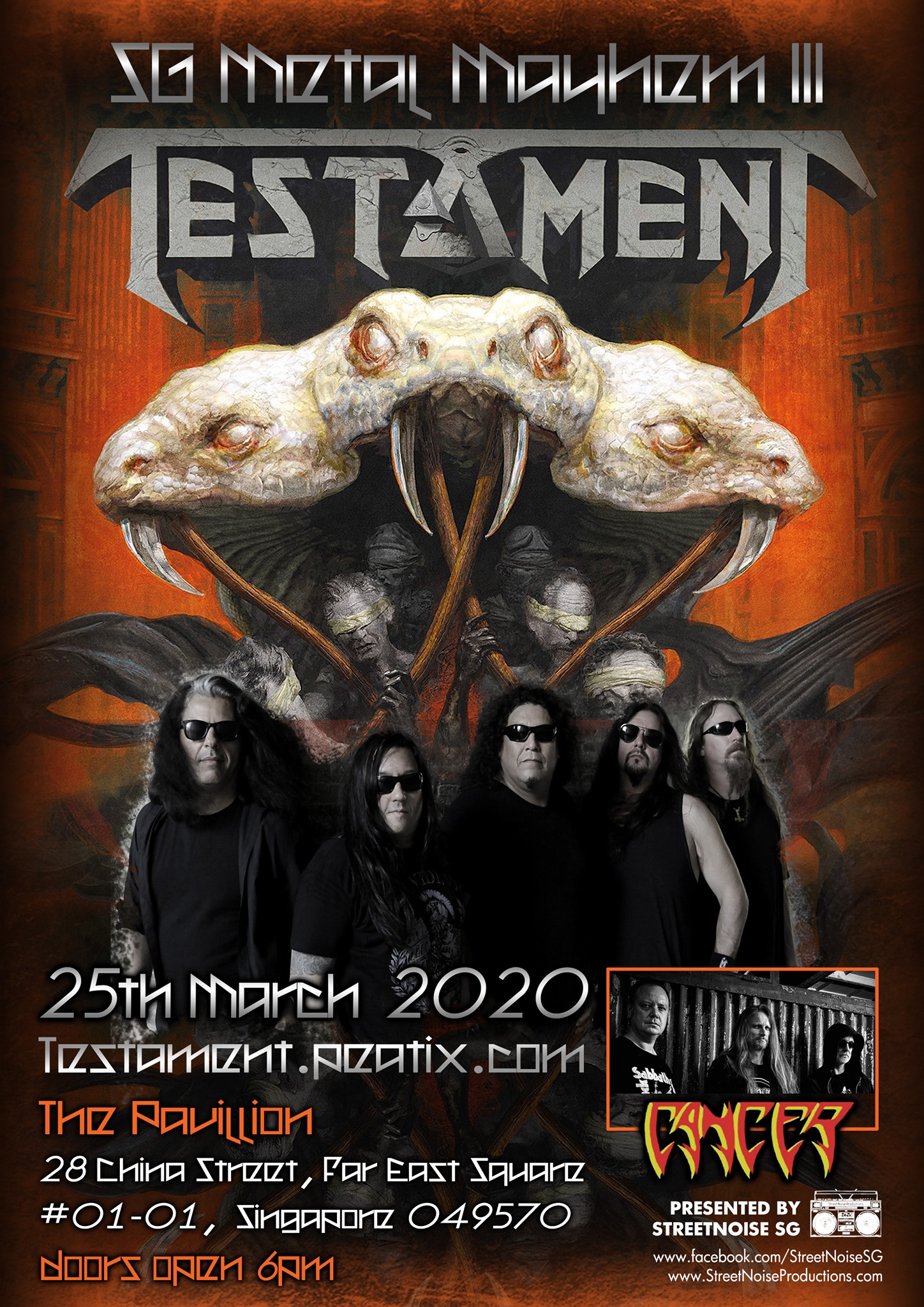 Woah - Cancer Added to Testament Show in Singapore! - Unite Asia